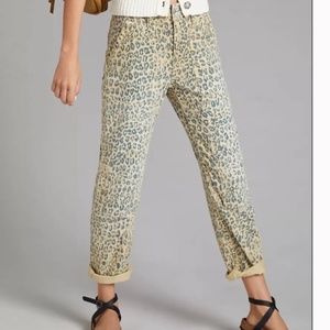 NWOT Anthropologie Pilcro The Wanderer Cheetah Relaxed Fit Pant 28
